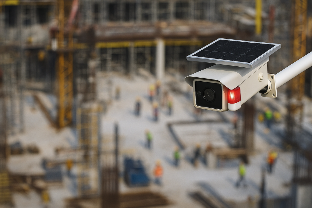 Câmera com alarme inteligente gestão de obras