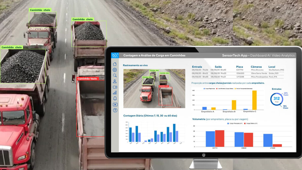 Contagem e Análise de Cargas de Caminhões